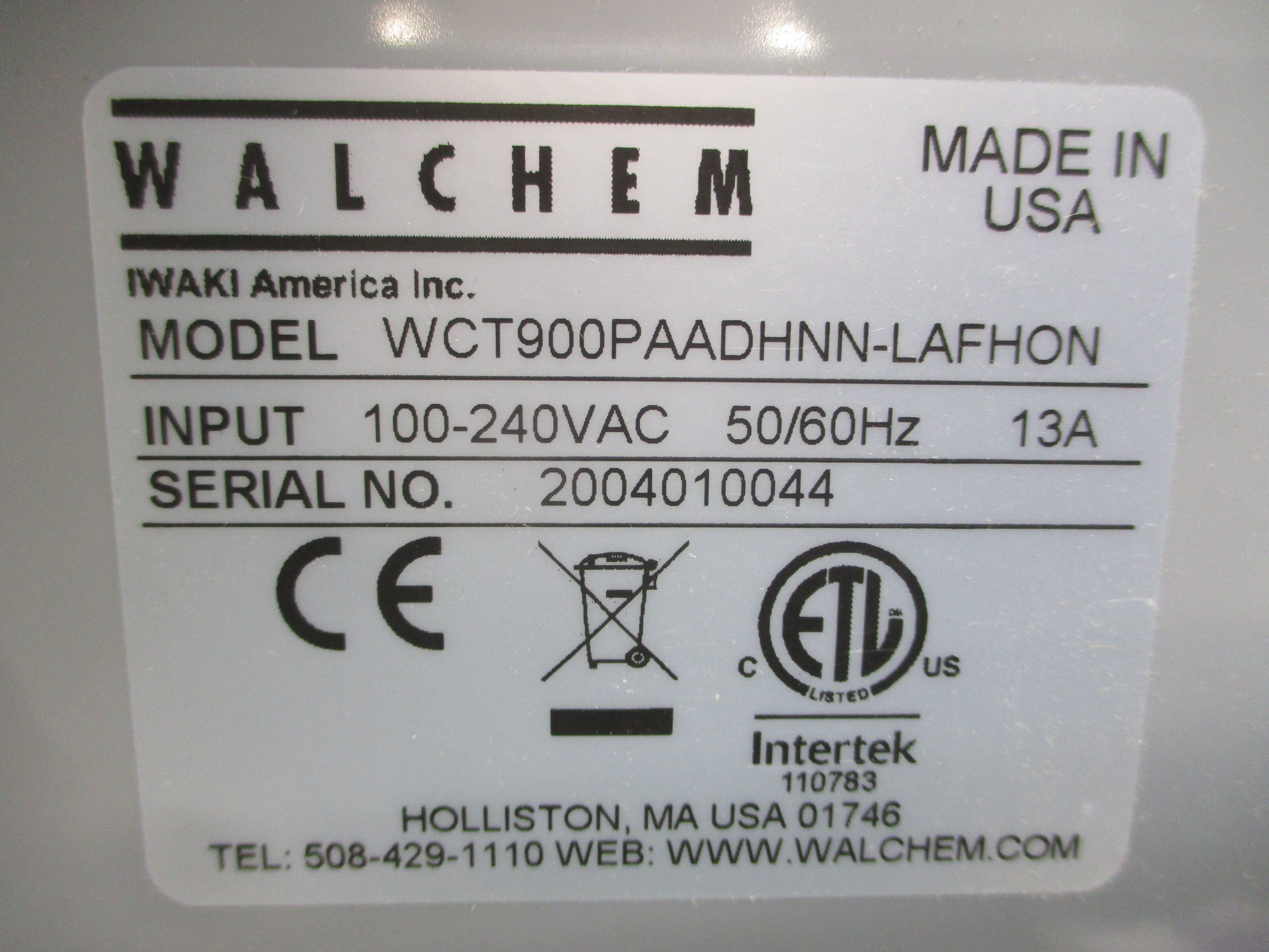 WALCHEM WCT900PAADHNN-LAFHON 900 100-240VAC 13A NSMP