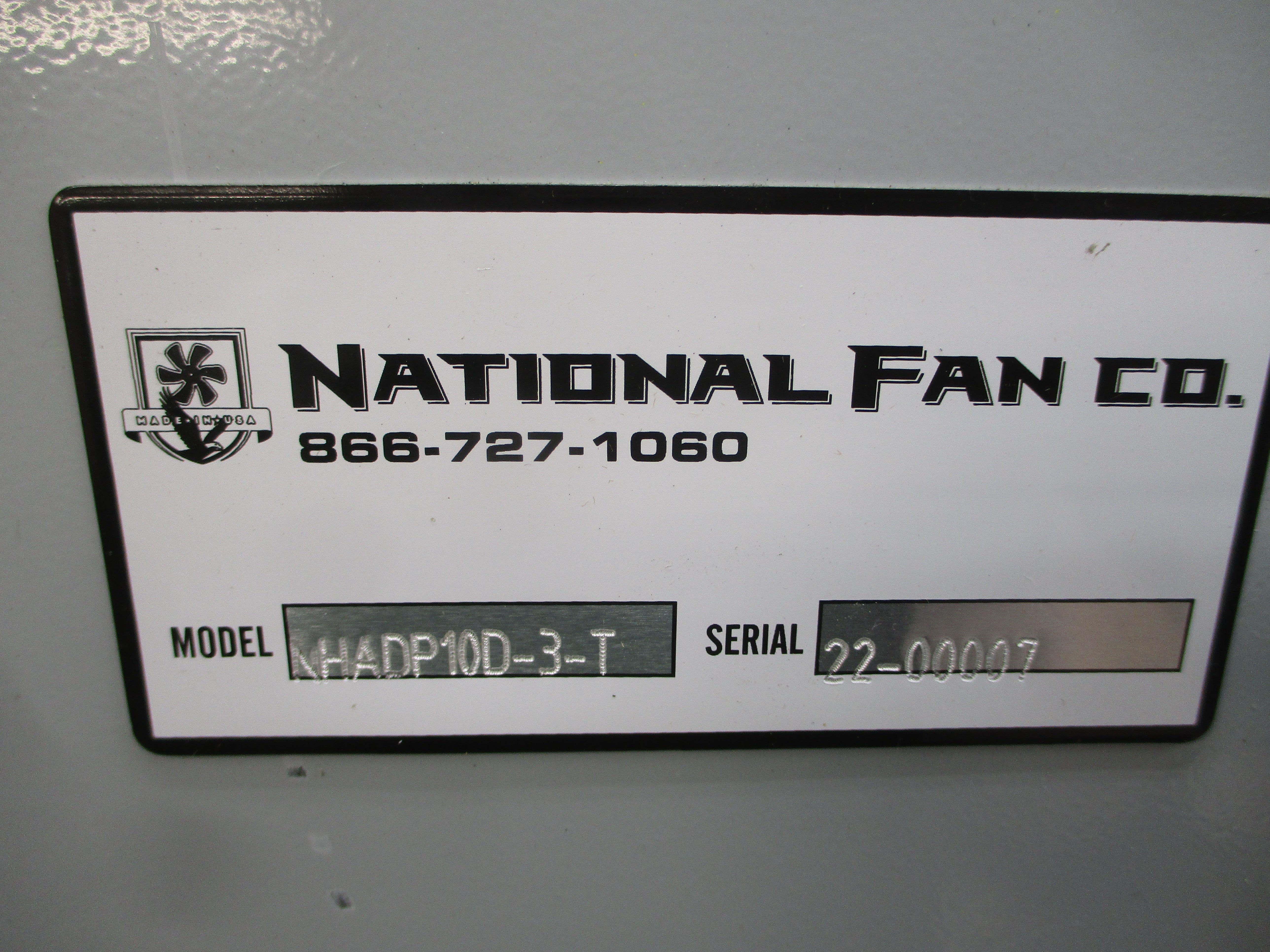 NATIONAL FAN NHADP10D-3-T T34S1A P63GBA-4440 208-230/460V 2.5-2.5/1.2A NSNP