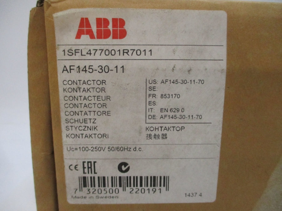 ABB AF145-30-11 1SFL477001R7011 100-250VDC 250A NSMP