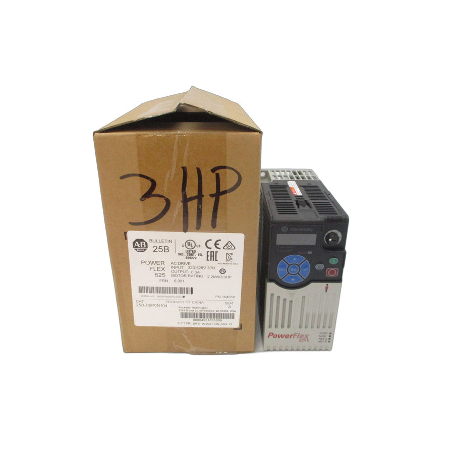 ALLEN BRADLEY 25B-D6P0N104 SER. A F/W 6.001 323-528VAC 6.0A NSMP