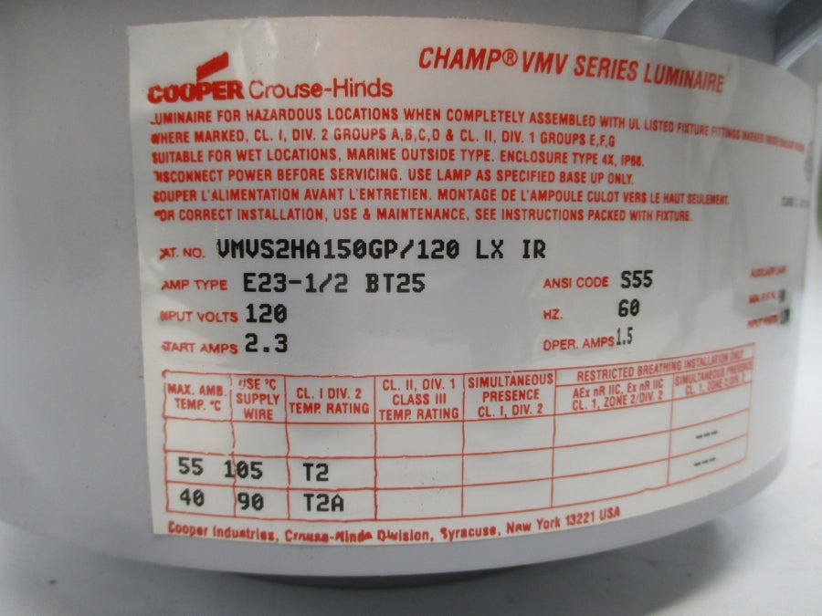 CROUSE-HINDS VMVS2HA150GP/120LXIR 120V 2.3A NSNP