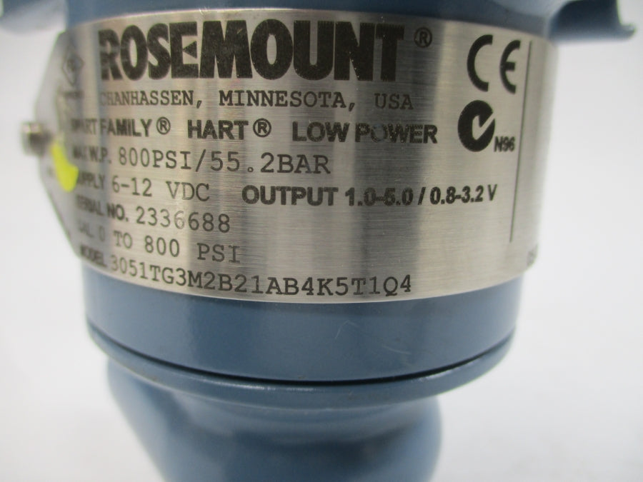 ROSEMOUNT 3051TG3M2B21AB4K5T1Q4 6-12VDC 800PSI NSNP