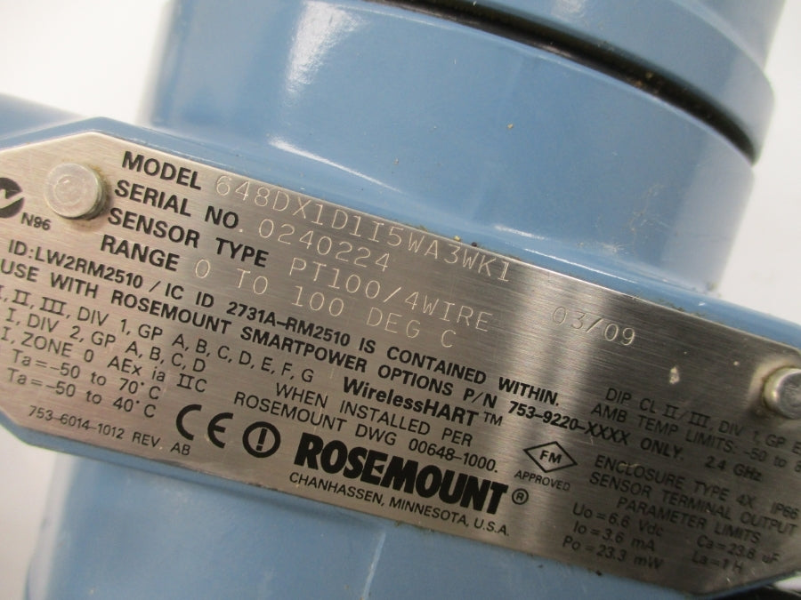 ROSEMOUNT 648DX1D1I5WA3WK1 6.6VDC NSNP