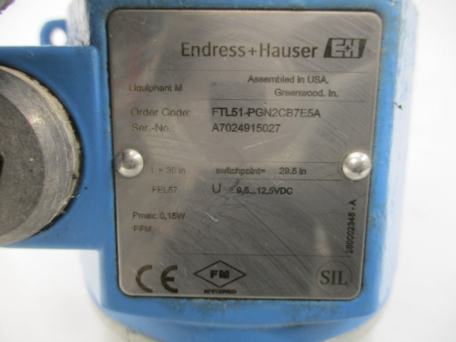 ENDRESS+HAUSER FTL51-PGN2CB7E5A 9.5-12.5VDC UNMP