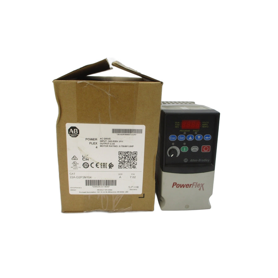 ALLEN BRADLEY 22A-D2P3N104 SER. A F/W 7.02 342-528VAC 2.3A NSMP