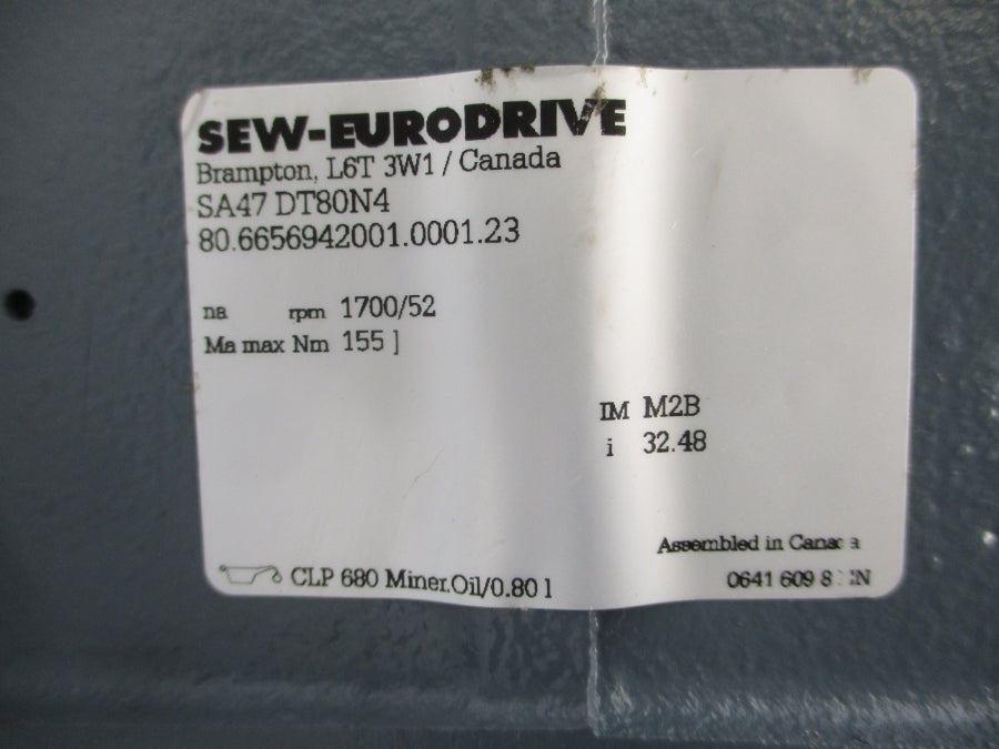 SEW-EURODRIVE SA47DT80N4 480V 1.77A NSNP