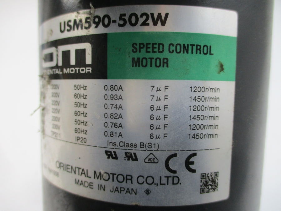 ORIENTAL MOTOR USM590-502W 200-220/230V 0.74-0.93A UNMP