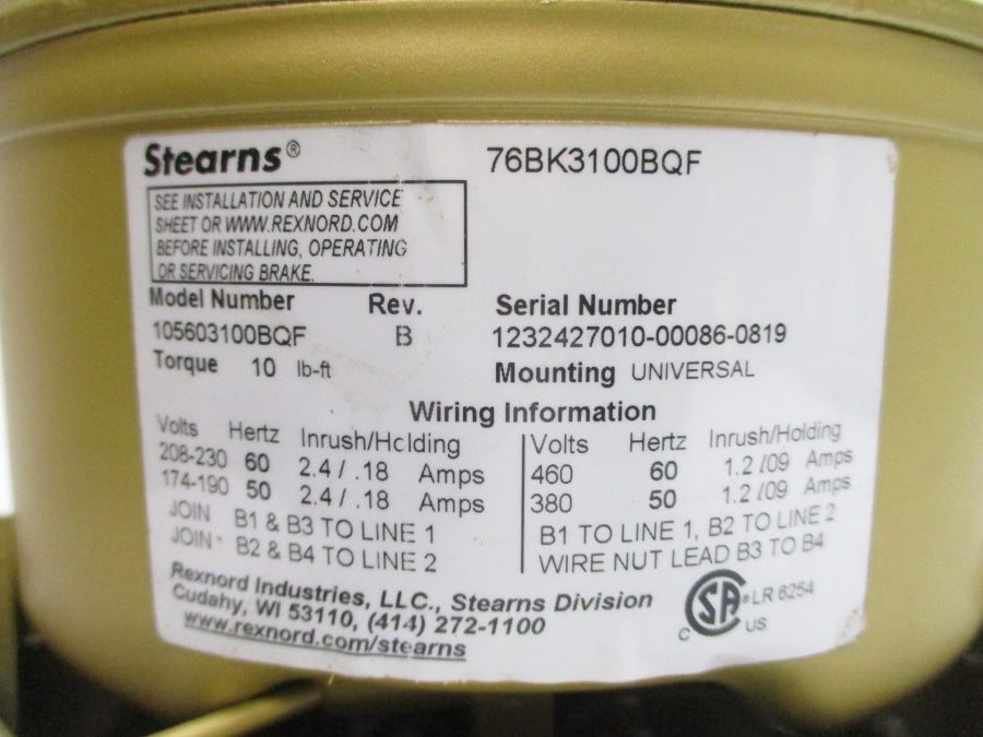 BALDOR VEBM3558 35G259N909G2 230/460V 5.8/2.9A NSMP