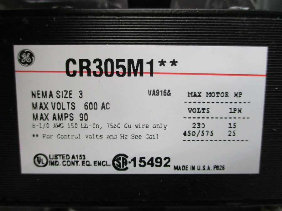 GENERAL ELECTRIC CR305M102 SER. A 110/115-120V NSMP