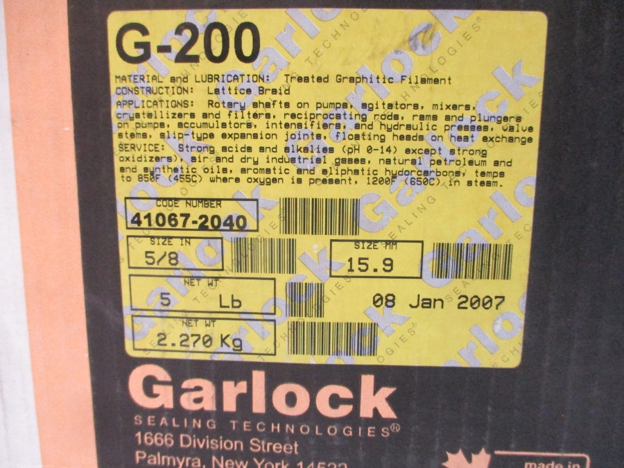 GARLOCK 41067-2040 G-200 5/8" NSMP