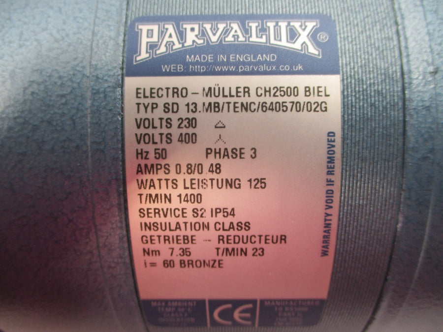 PARVALUX SD13.MB/TENC/640570/02G 230/400VAC 0.8/0.48A NSMP