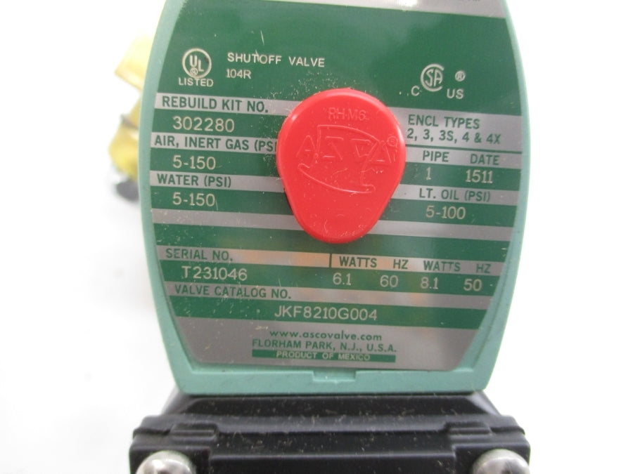 ASCO JKF8210G004 110/120V 5-150PSI 1" NSMP