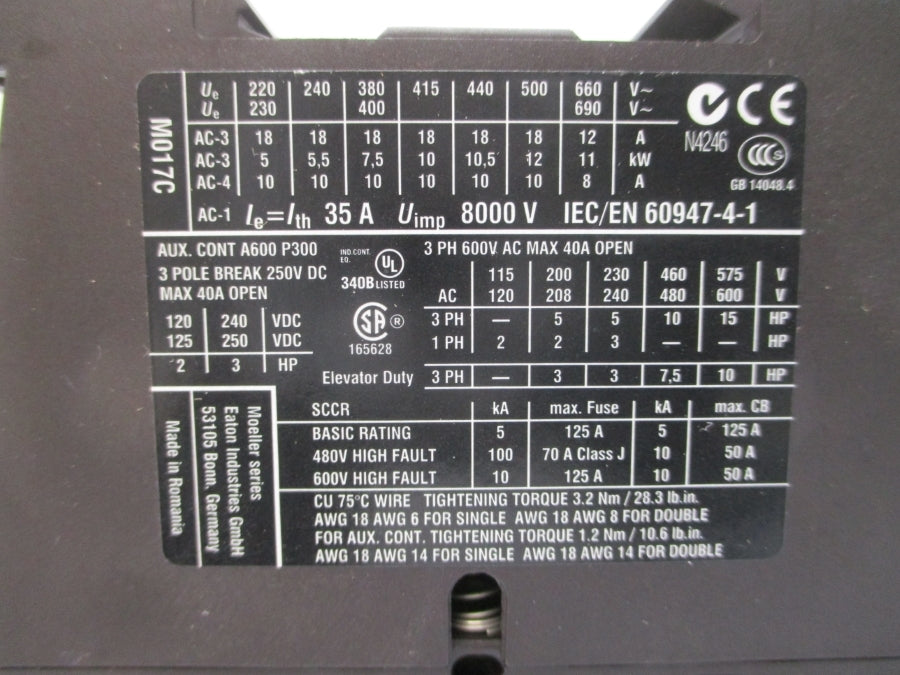 EATON XTCR018C21A XTA291404 110/120V 18A NSMP