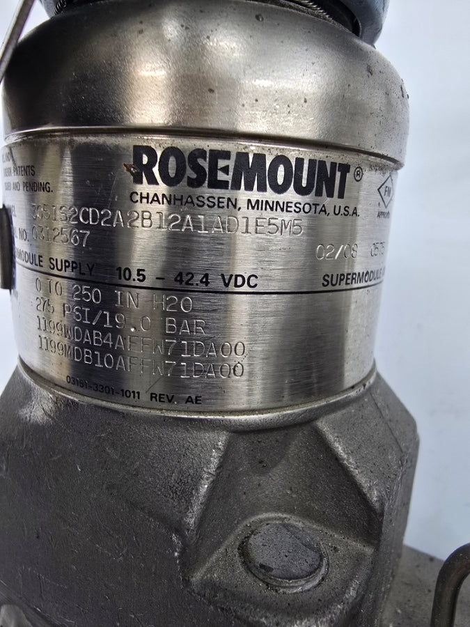 ROSEMOUNT 3051S2CD2A2B12A1AD1E5M5 10.5-42.4VDC 275PSI UNMP