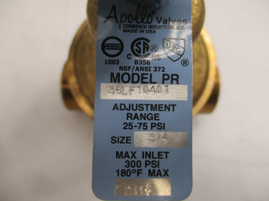 APOLLO VALVES 36LF-104-01 25-75PSI 3/4" NSMP