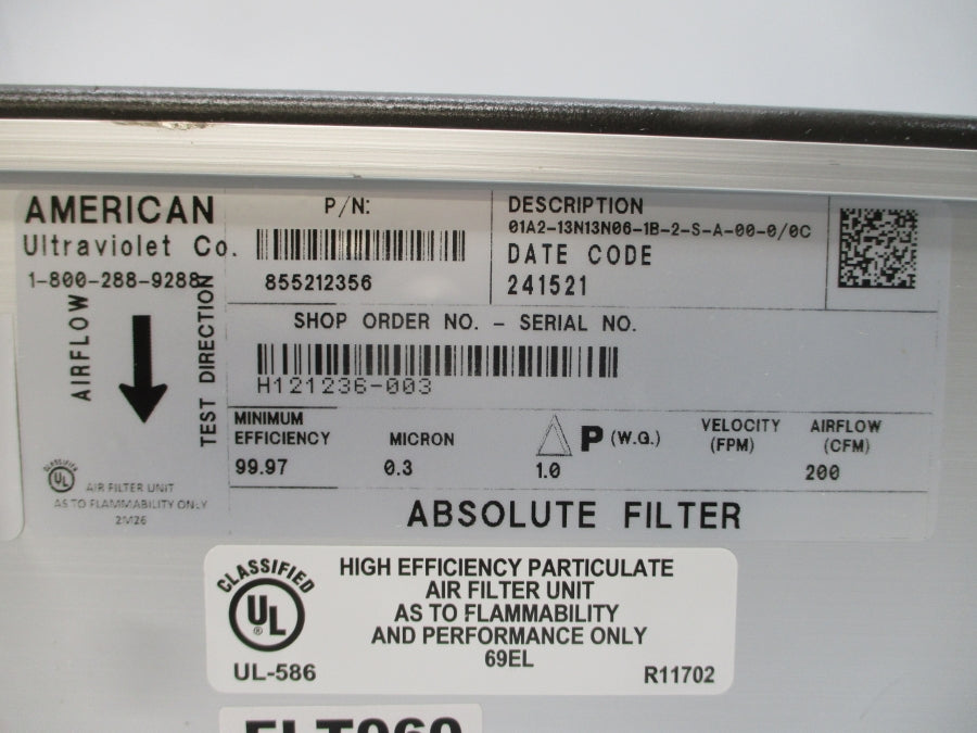 AMERICAN ULTRAVIOLET 855212356 01A2-13N13N06-1B-2-S-A-00-0/0C NSNP