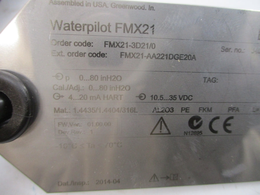 ENDRESS+HAUSER FMX21-3D21/0 71082058 F/W 01.00.00 10.5-35VDC REV. 1 NSMP