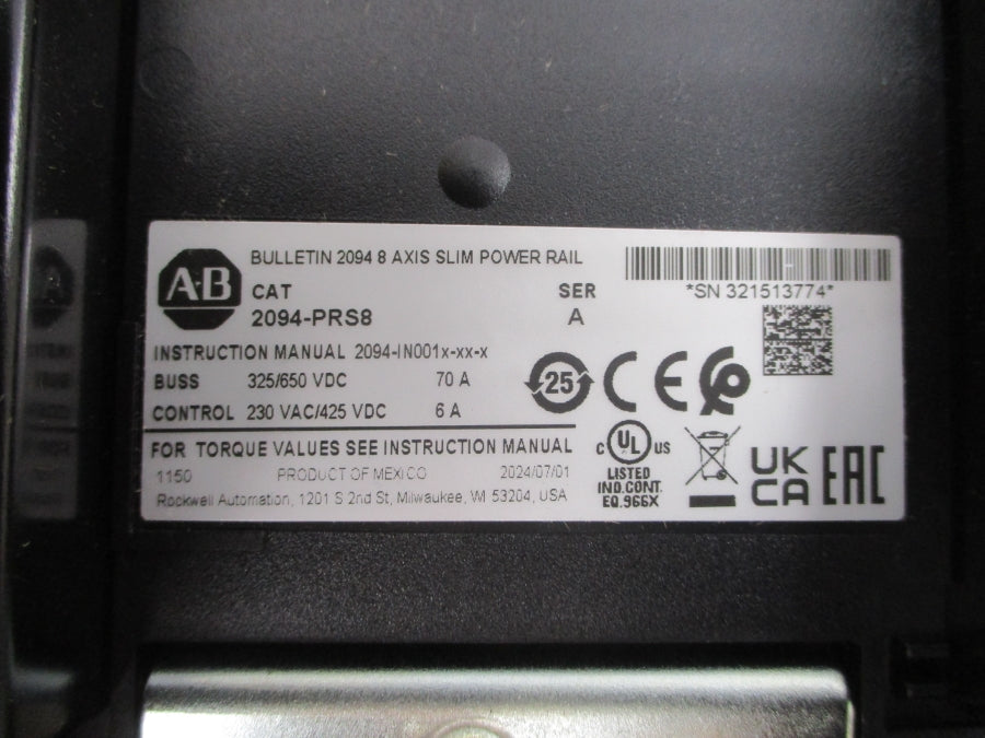 ALLEN BRADLEY 2094-PRS8 SER. A 230VAC 70A NSMP