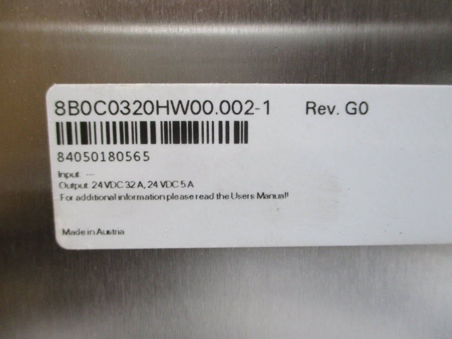 B&R AUTOMATION 8B0C0320HW00.002-1 24VDC 32A REV. G0 NSMP