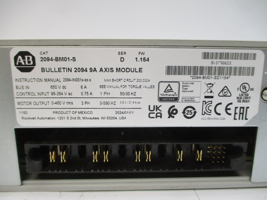 ALLEN BRADLEY 2094-BM01-S SER. D F/W 1.154 95-264VAC 0.75A NSMP