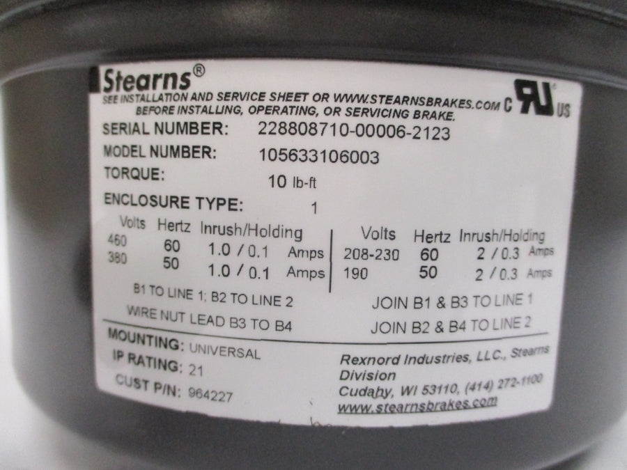 STEARNS 105633106003 380/460V 2/0.3A NSNP