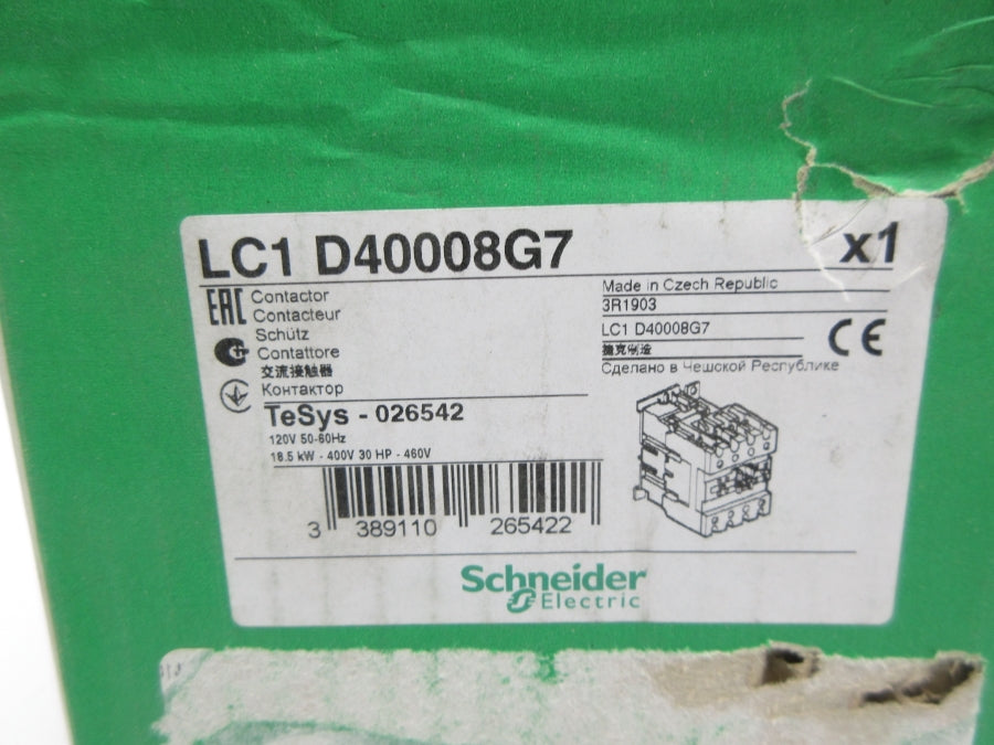 SCHNEIDER ELECTRIC LC1D40008G7 120V NSMP