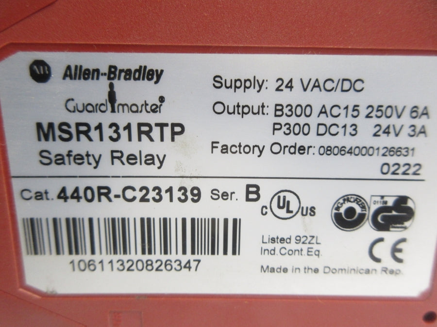 ALLEN BRADLEY 440R-C23139 SER. B 24VAC/DC (BR) NSMP