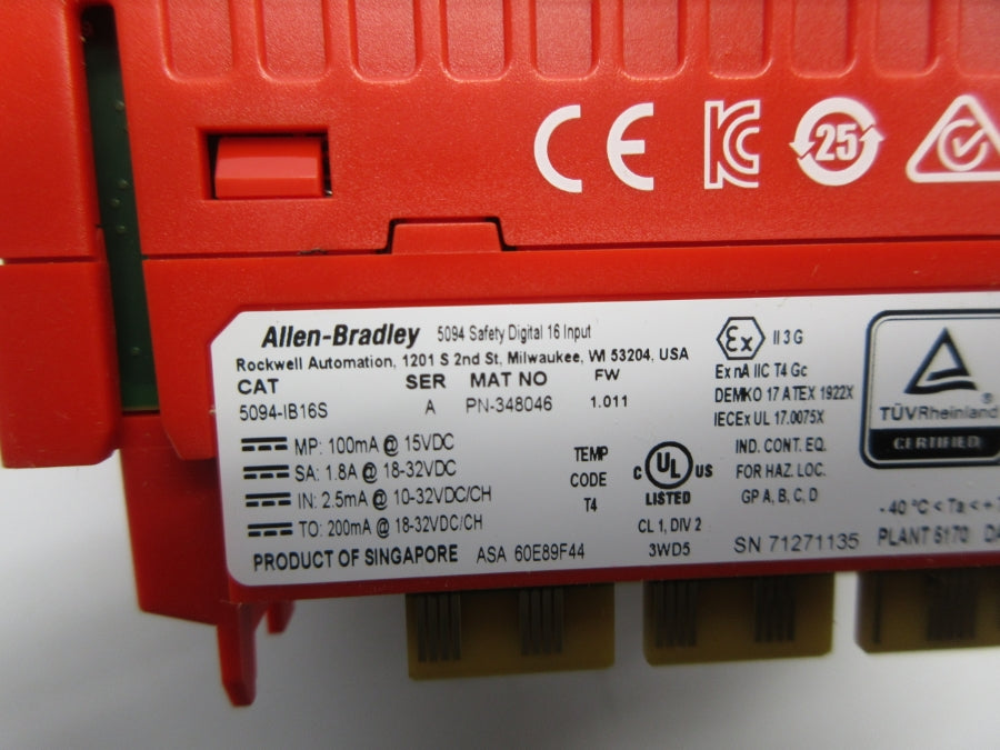 ALLEN BRADLEY 5094-IB16S SER. A F/W 1.011 18-32VDC NSNP