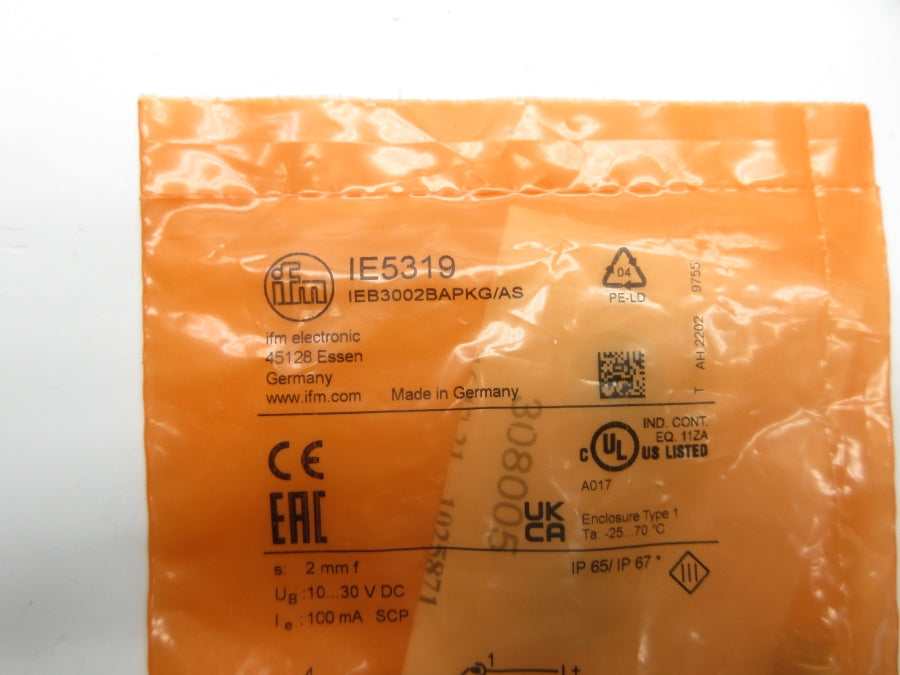 IFM EFECTOR IE5319 IEB3002BAPKG/AS 10/30VDC NSMP