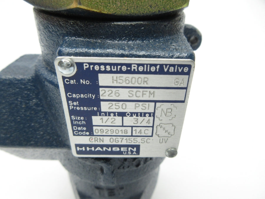 M. HANSEN H5600R 250PSI NSNP