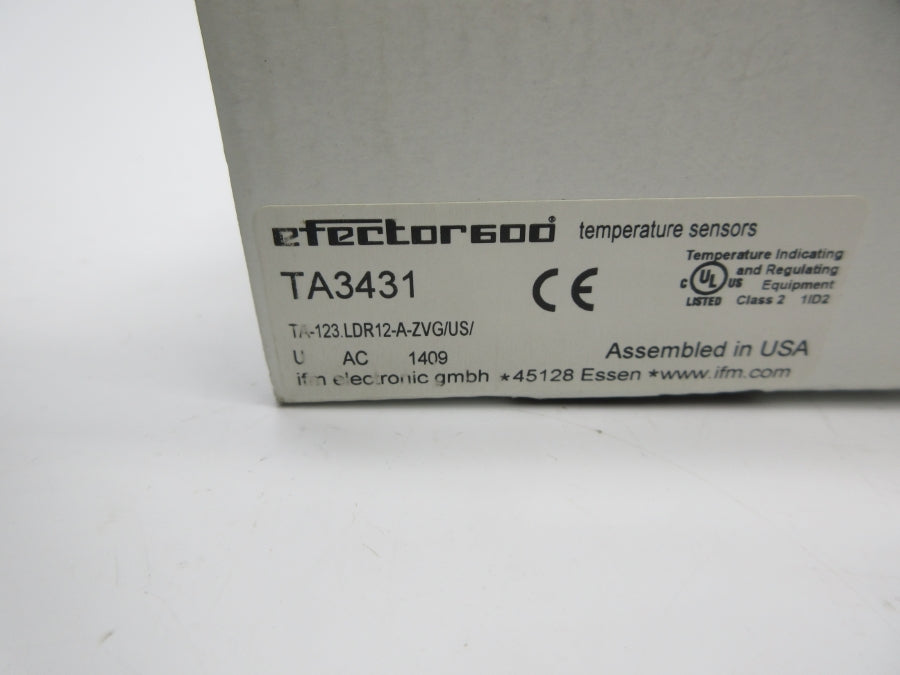 IFM EFECTOR TA3431 TA-123.LDR12-A-ZVG/US/ 10-30VDC NSMP