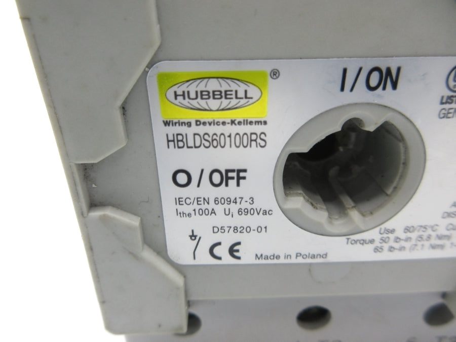 HUBBELL HBLDS60100RS 600VAC 100A NSNP