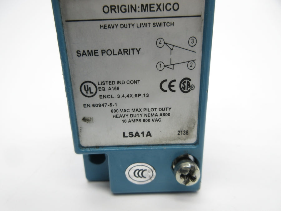 MICRO SWITCH LSA1A 600VAC 10A (AS PICTURED) NSNP