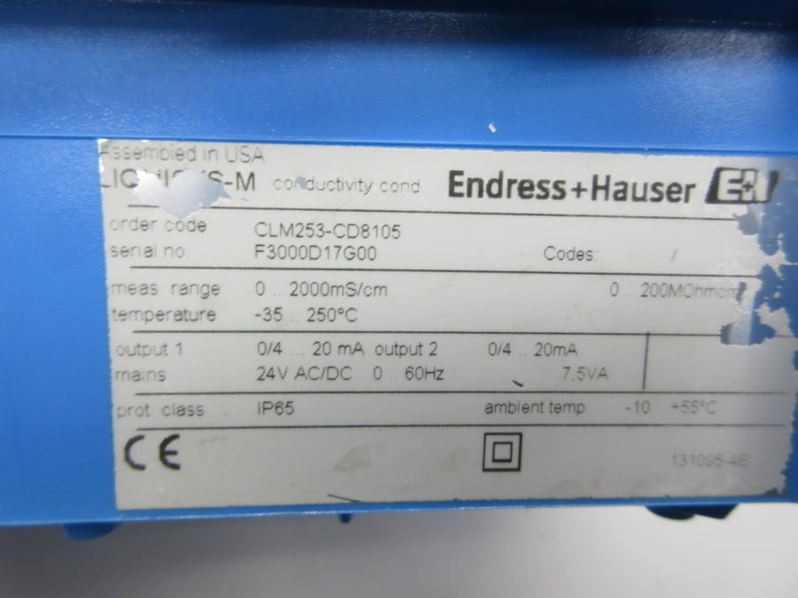 ENDRESS+HAUSER CLM253-CD8105 24VAC/DC UNMP