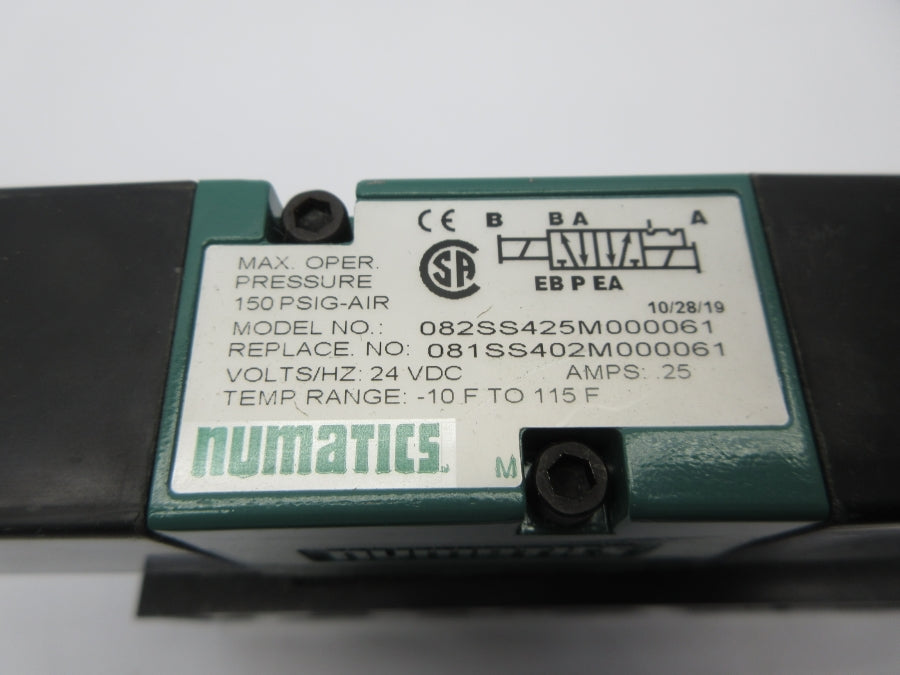 NUMATICS 082SS425M000061 24VDC .25A 150PSI NSNP