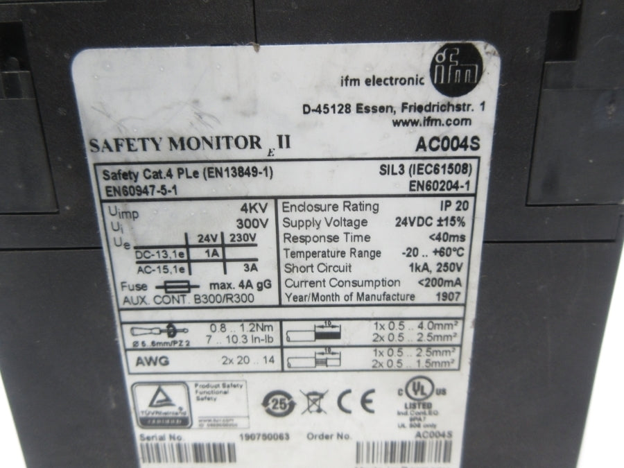 IFM EFECTOR AC004S 24VDC NSNP
