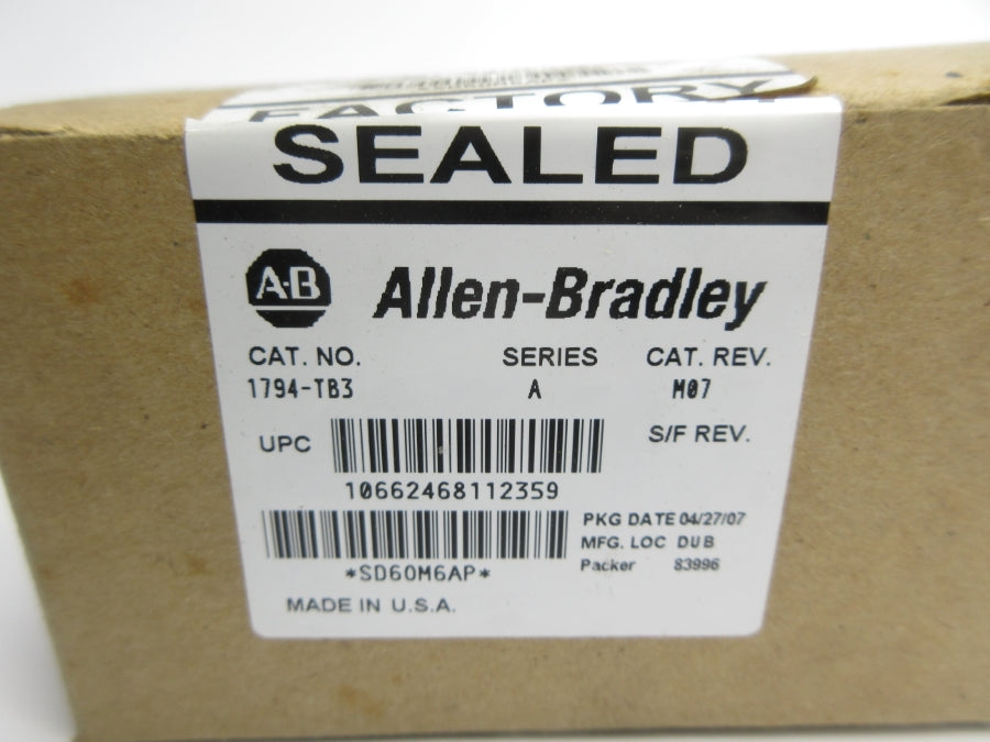 ALLEN BRADLEY 1794-TB3 SER. A 120VAC 10A REV. B01 NSMP
