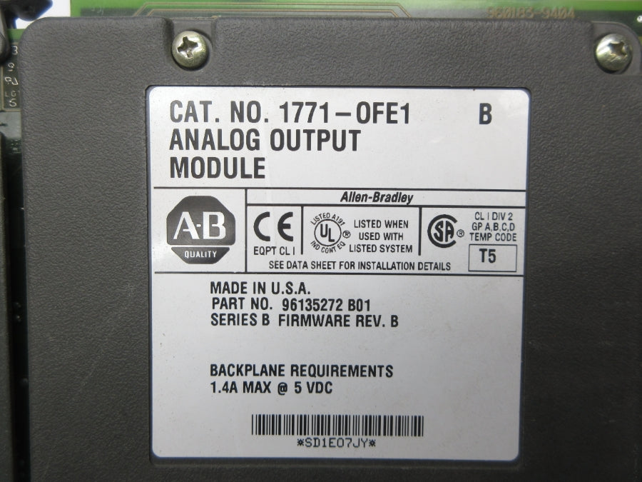 ALLEN BRADLEY 1771-OFE1 SER. B F/W B REV. B NSNP