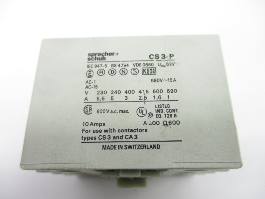 SPRECHER+SCHUH CS3-P-13 600VAC 10A NSNP