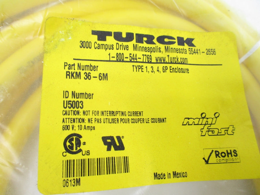 TURCK RKM36-6M U5003 600V 10A NSMP