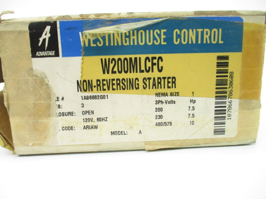 WESTINGHOUSE W200MLCFC 1A96682G01 120V 0.51-3.81A NSMP