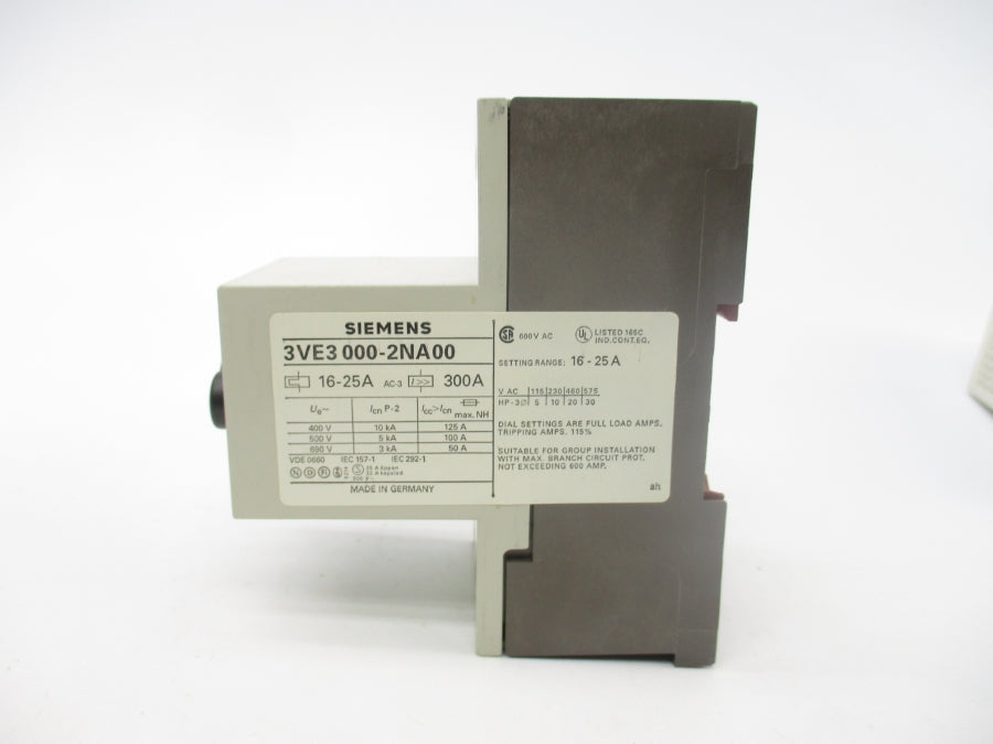 SIEMENS 3VE3000-2NA00 600VAC 16-25A NSMP