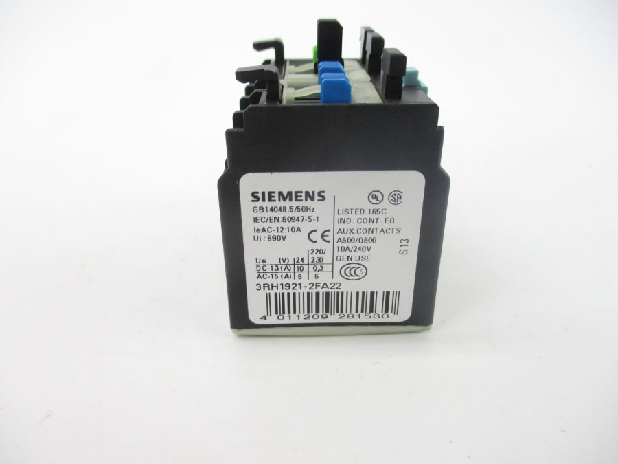 SIEMENS 3RH1921-2FA22 240V 10A NSMP