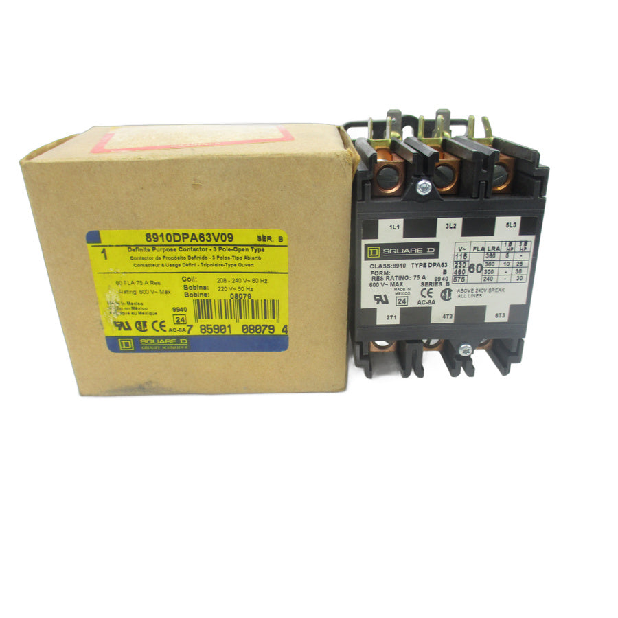 SQUARE D 8910DPA63V09 SER. B 208-240V 60A NSMP