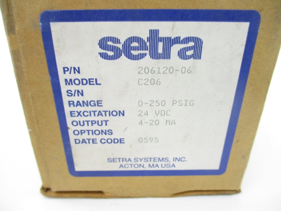 SETRA 206120-06 24VDC 0-250PSI NSMP