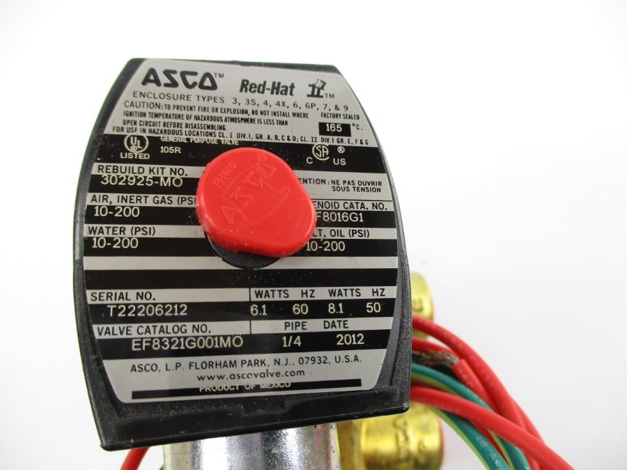 ASCO EF8321G001MO 110/120V 10-200PSI 1/4" NSNP