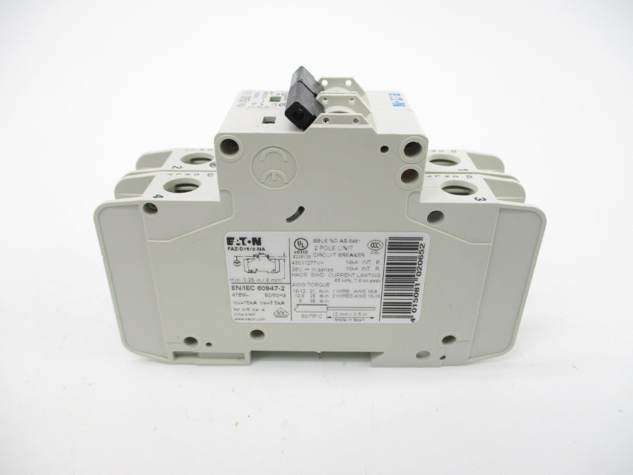 EATON FAZ-D15/2-NA 102189 277VAC 15A NSMP