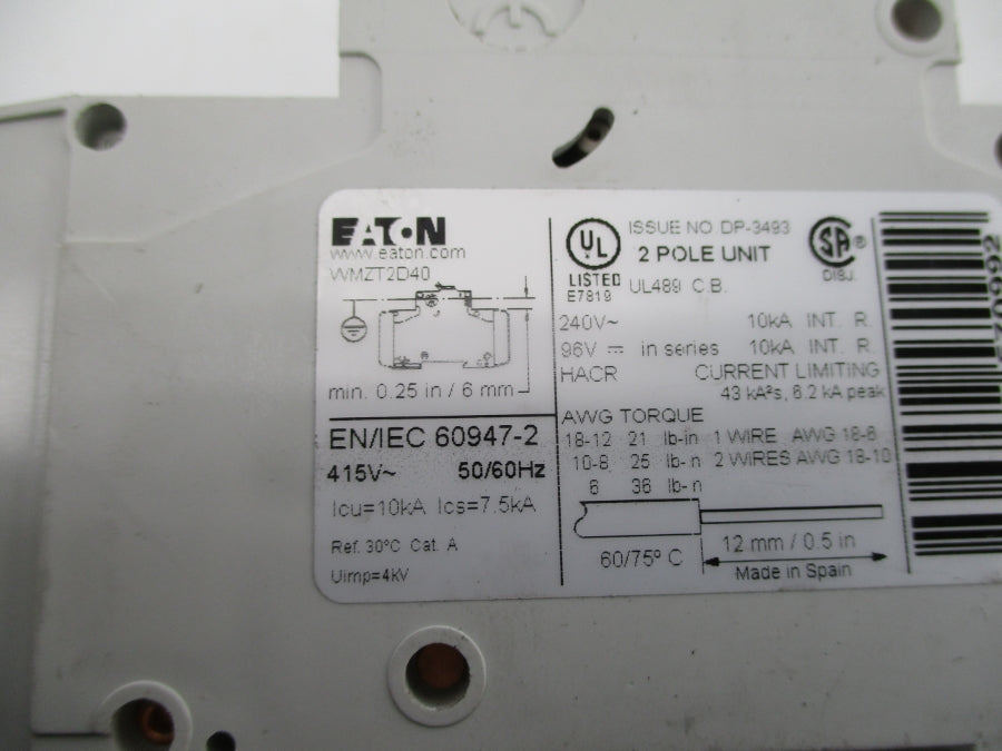 EATON WMZT2D40 240V 40A NSNP
