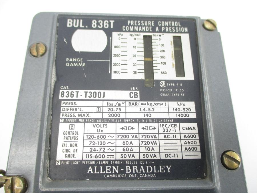 ALLEN BRADLEY 836T-T300J SER. CB 120-600V 60A NSNP