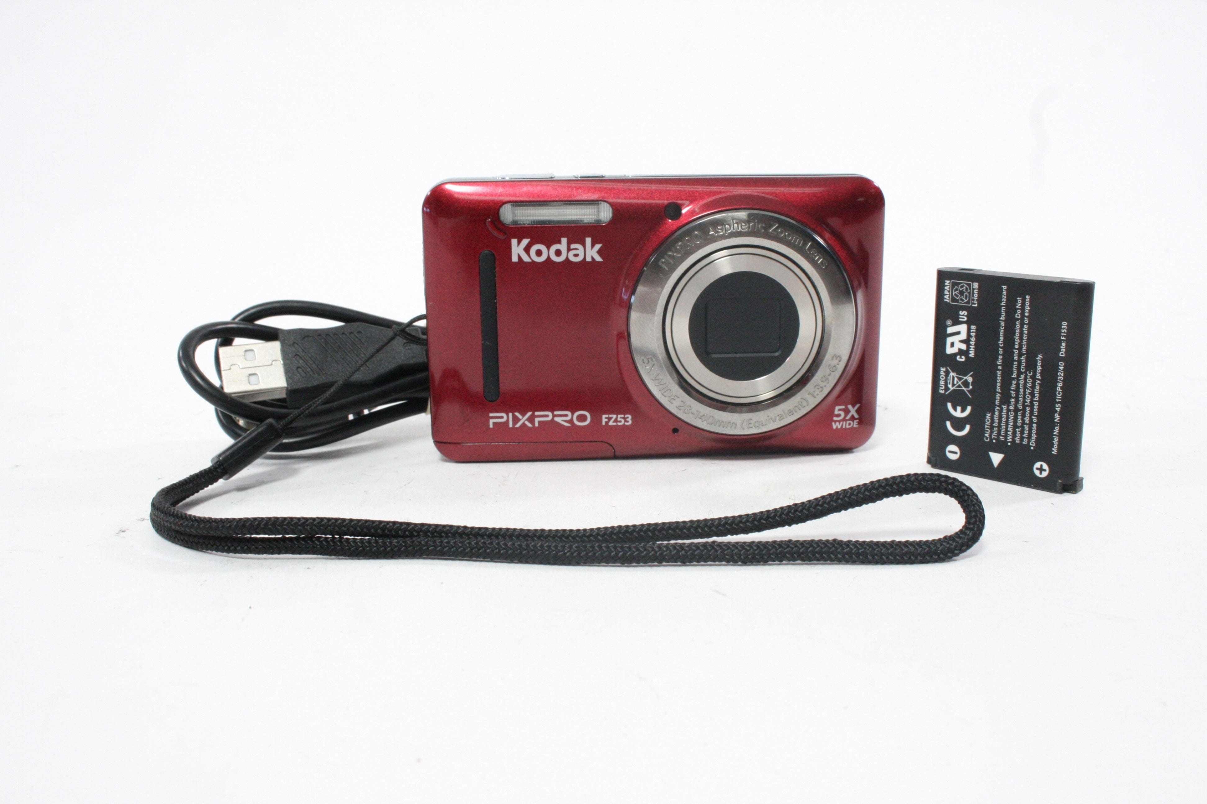 Kodak Pixpro FZ53 Digital Point-and-Shoot Camera 5x Zoom 16.0mp (Red)